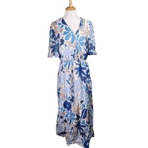 Sam and Jess Maxi Dress Smocking Back With Tie, Sz Lg